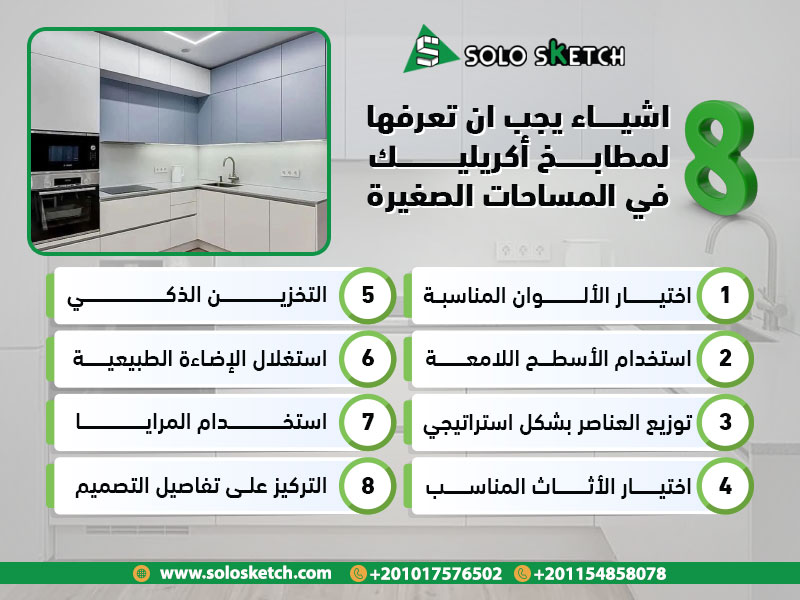 8 اشياء يجب ان تعرفها لمطابخ أكريليك في المساحات الصغيرة