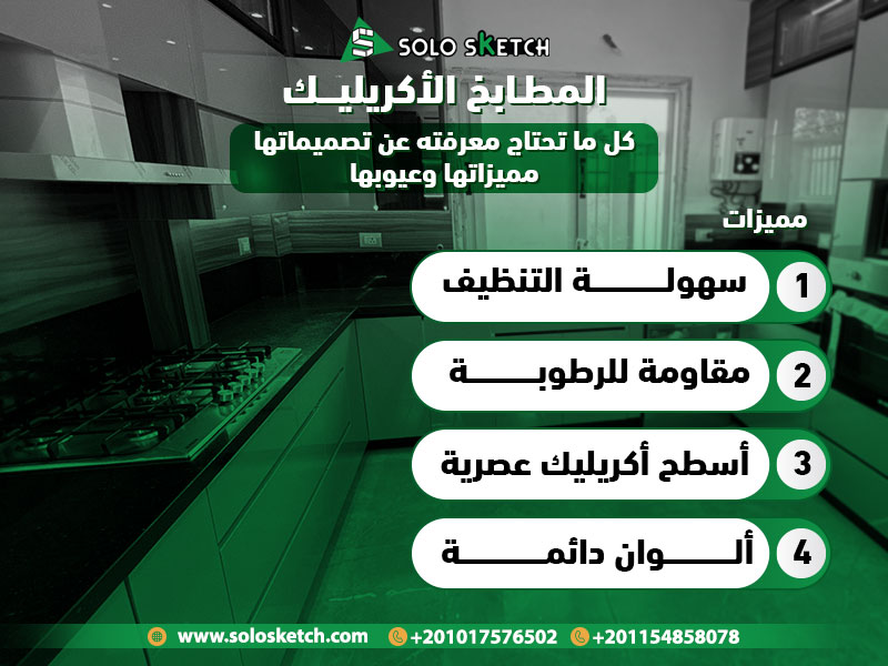 المطابخ الأكريليك: كل ما تحتاج معرفته عن تصميماتها، مميزاتها وعيوبها
